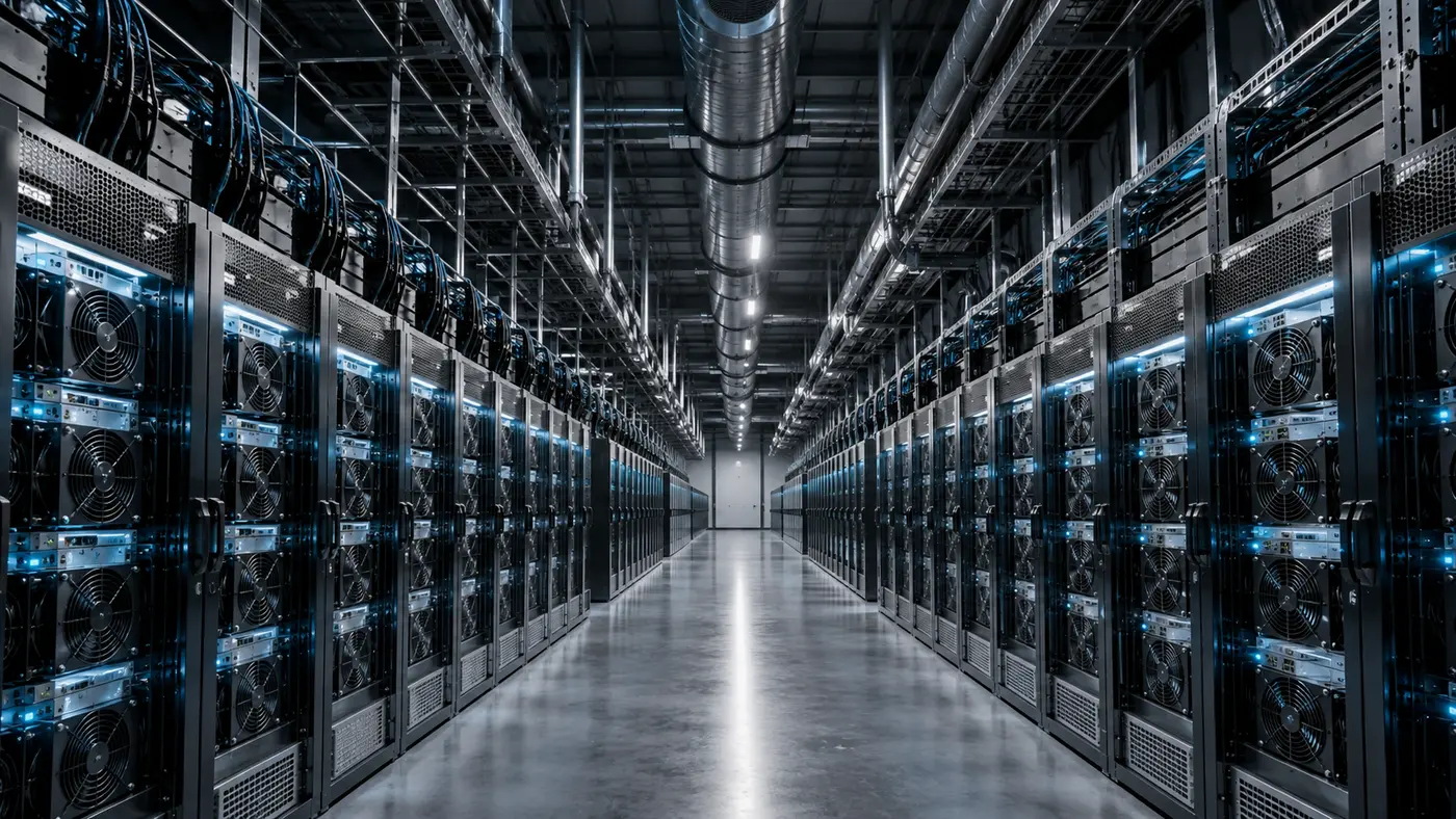 Industrial Bitcoin mining infrastructure