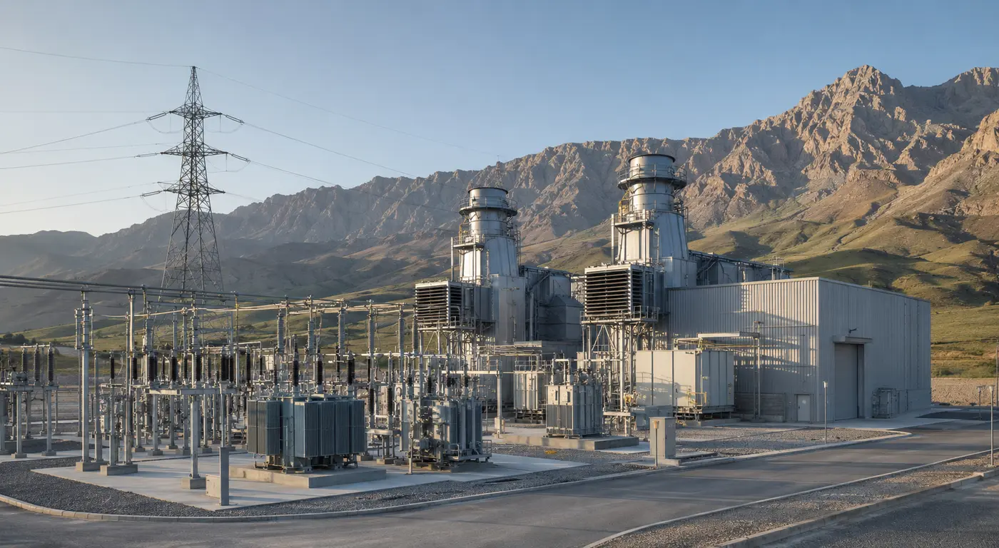 Golbargh power plant and high-voltage infrastructure